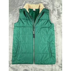 CARTER'S KID- BOYS FOREST GREEN ZIPPER VEST W/FAUZ FUR NECK SIZE 10/10A